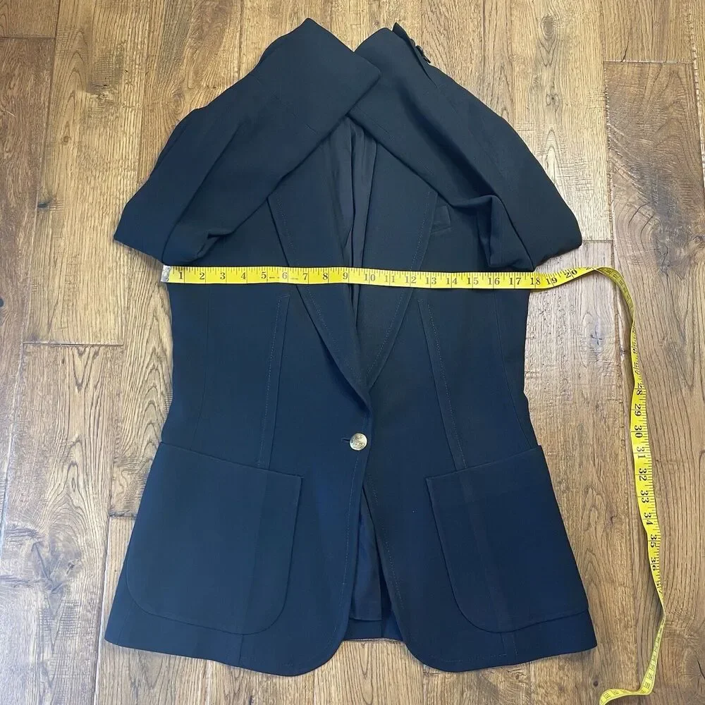 Authentic Louis Vuitton Uniformes Blazer Jacket Black with Gold Accents Sz 40 - Picture 4 of 9
